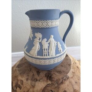 Vintage Wedgewood Pale Blue Jasperware Etruscan 5.75" Jug Small Pitcher